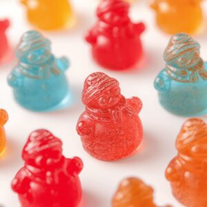 bonbons en gélatine en forme de bonhomme de neige