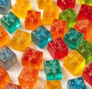 bonbons en gélatine en forme de cadeaux